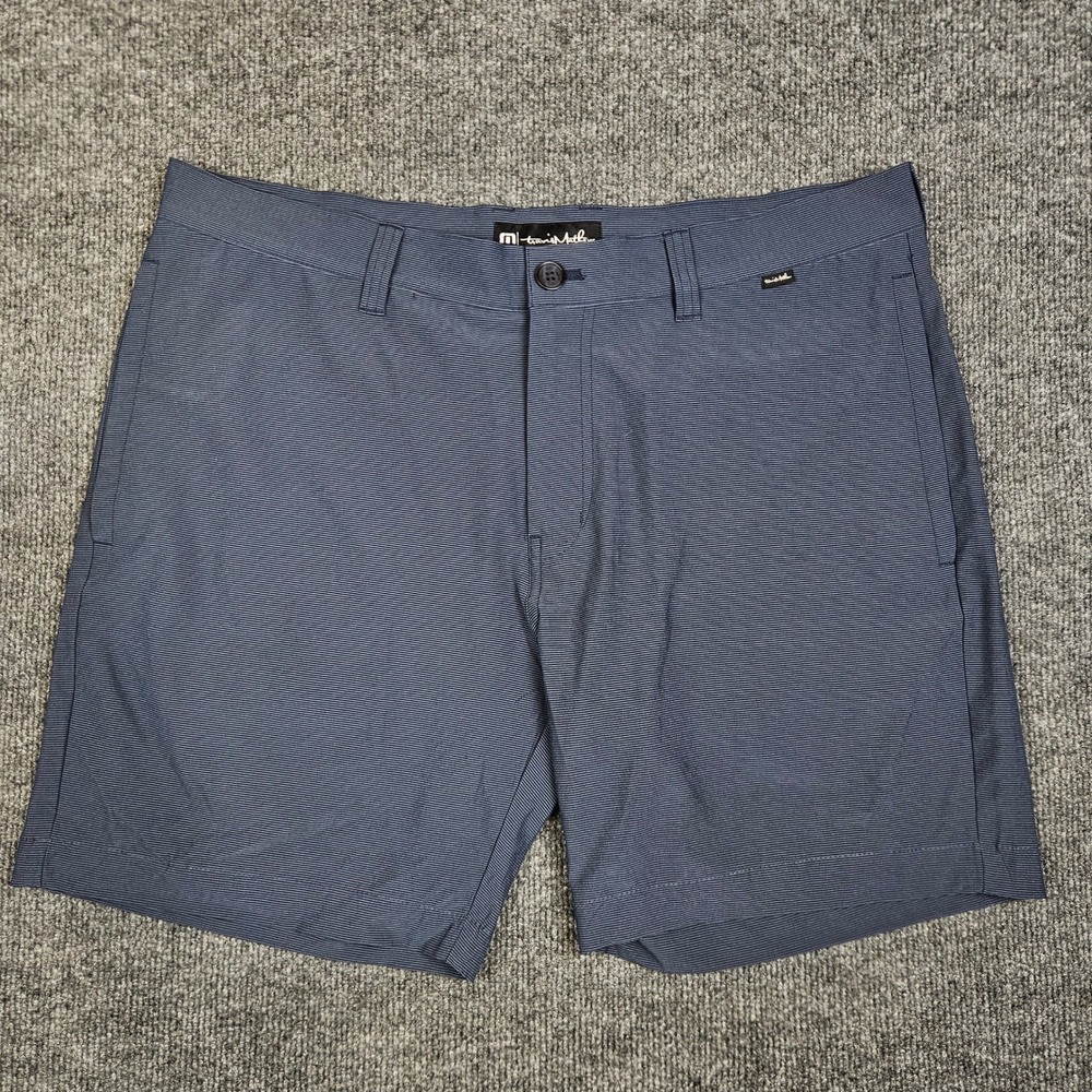 Travis Mathew Beck Short Men 36(38) Perfect Series Golf Blue Performance Striped